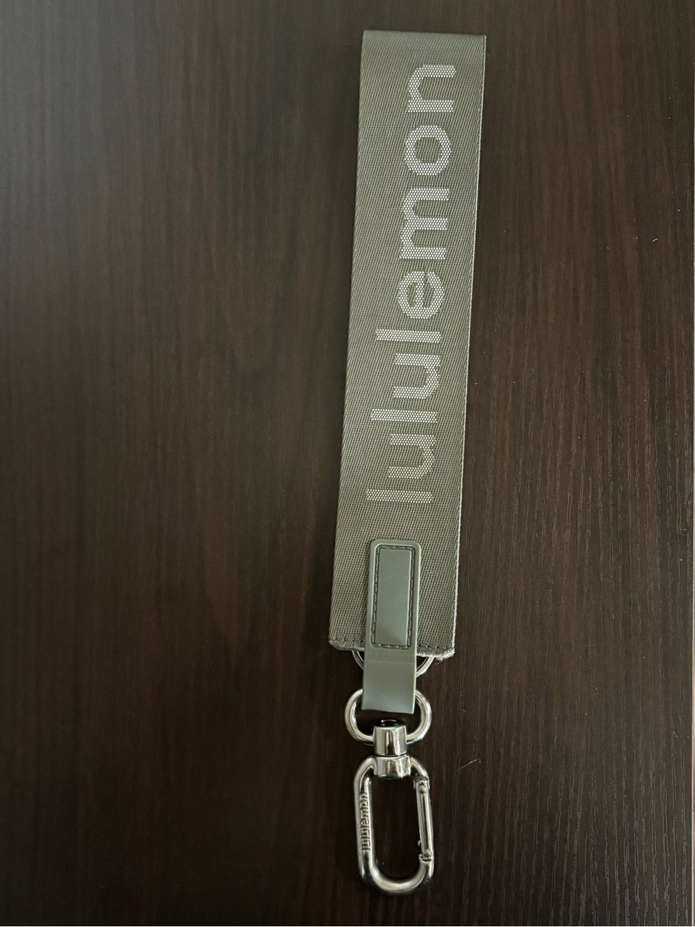 lululemon athletica Olive Green Logo Wrist Key Strap